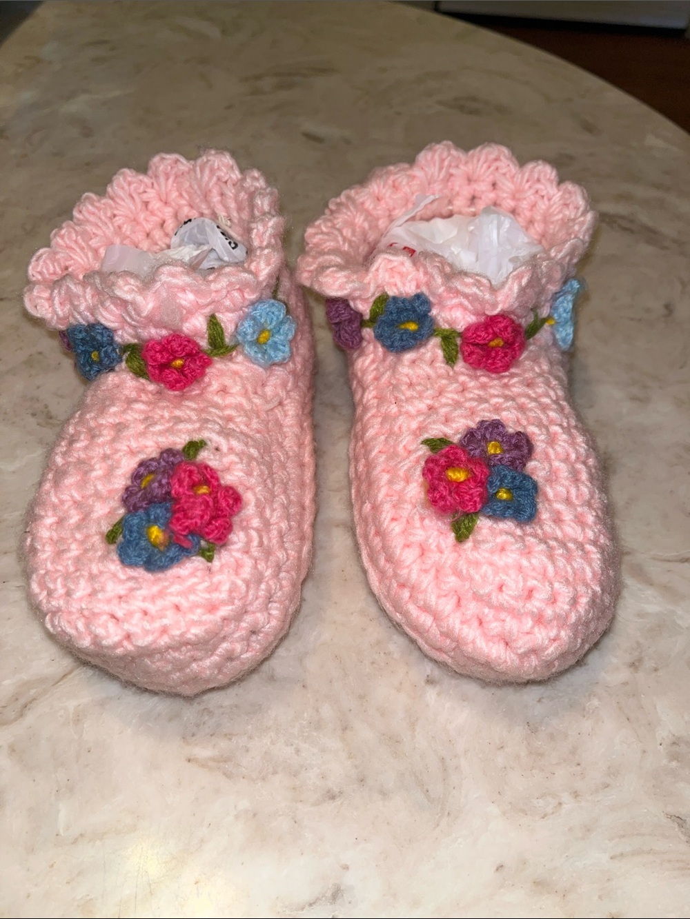 Pink Hand Knit Footies
